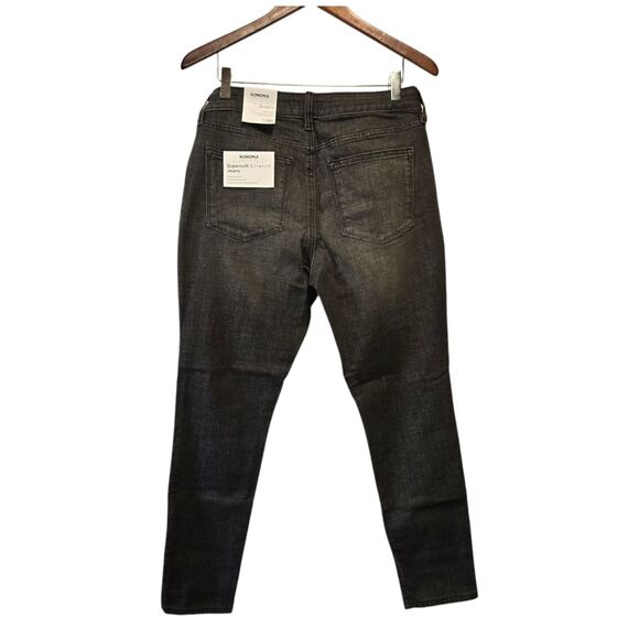 SONOMA Skinny Mid Rise Jeans Black Size 10R‎ - Picture 1 of 4